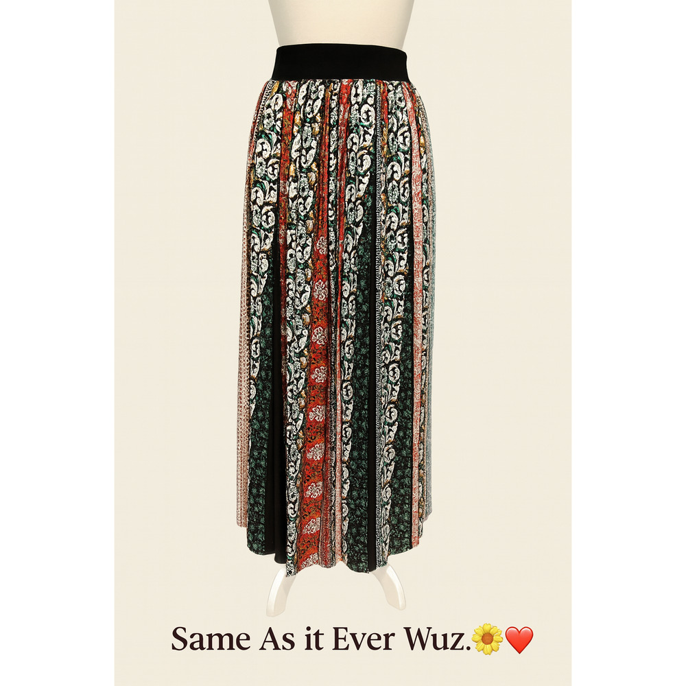 Soft Surroundings PL Boho Patchwork Maxi Skirt Rayon India Gypsy Cottagecore - Picture 2 of 11
